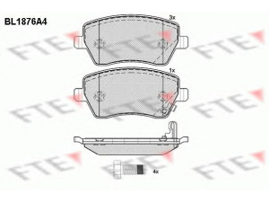 FTE BL1876A4 stabdžių trinkelių rinkinys, diskinis stabdys 
 Techninės priežiūros dalys -> Papildomas remontas
4711040, 93192962, 55810-62J00