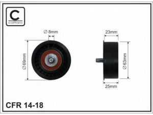 CAFFARO 14-18 kreipiantysis skriemulys, paskirstymo diržas 
 Diržinė pavara -> Paskirstymo diržas/komplektas -> Laisvasis/kreipiamasis skriemulys
55350580, 5536455, 56 36 416, 56 36 426