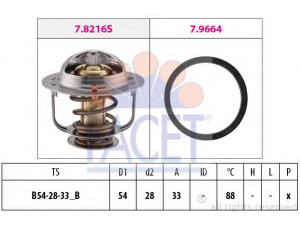 FACET 7.8658 termostatas, aušinimo skystis 
 Aušinimo sistema -> Termostatas/tarpiklis -> Thermostat