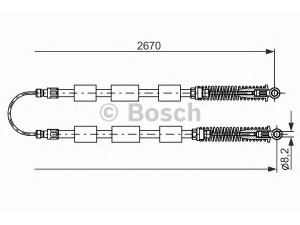 BOSCH 1 987 477 553 trosas, stovėjimo stabdys 
 Stabdžių sistema -> Valdymo svirtys/trosai
46517955