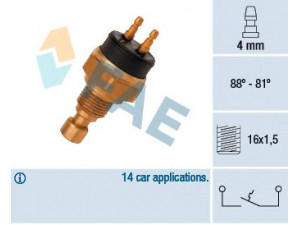 FAE 37440 temperatūros jungiklis, radiatoriaus ventiliatorius 
 Aušinimo sistema -> Siuntimo blokas, aušinimo skysčio temperatūra
21595-M0205, 21595-M0206
