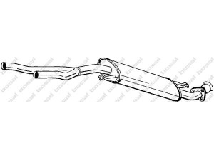 BOSAL 281-017 vidurinis duslintuvas 
 Išmetimo sistema -> Duslintuvas
4A0 253 409 F