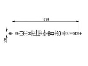 BOSCH 1 987 477 211 trosas, stovėjimo stabdys 
 Stabdžių sistema -> Valdymo svirtys/trosai
601 420 11 85, A 601 420 11 85