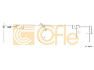 COFLE 10.9866 trosas, stovėjimo stabdys 
 Stabdžių sistema -> Valdymo svirtys/trosai
9064202885, 9064205385, A9064202885