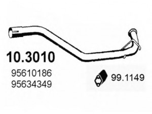 ASSO 10.3010 išleidimo kolektorius 
 Išmetimo sistema -> Išmetimo vamzdžiai
95610186, 95634349, 96634349