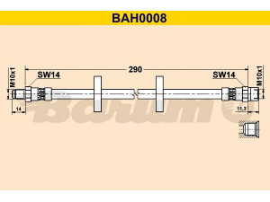 BARUM BAH0008 stabdžių žarnelė 
 Stabdžių sistema -> Stabdžių žarnelės
861 611 707 A, 861 611 707 B, 861 611 707 C