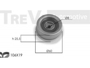 TREVI AUTOMOTIVE KD1144 paskirstymo diržo komplektas 
 Techninės priežiūros dalys -> Papildomas remontas