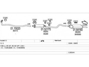 MTS C250341005479 išmetimo sistema 
 Išmetimo sistema -> Išmetimo sistema, visa