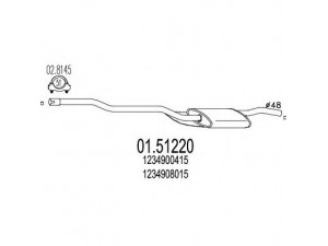 MTS 01.51220 vidurinis duslintuvas 
 Išmetimo sistema -> Duslintuvas
1234900415, 1234902915, 1234904521