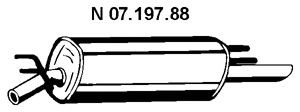 EBERSPÄCHER 07.197.88 galinis duslintuvas 
 Išmetimo sistema -> Duslintuvas
5852369, 5852847, 8 52 307