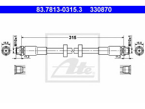 ATE 83.7813-0315.3 stabdžių žarnelė 
 Stabdžių sistema -> Stabdžių žarnelės
4F0 611 707, 4F0 611 707 B