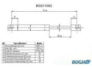 BUGIAD BGS11092 dujinė spyruoklė, bagažinė 
 Priedai -> Bagažinė/pakrovimo skyrius
1484371, 7S71A406A10BA