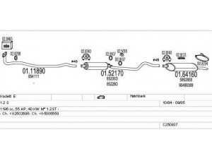 MTS C250837005024 išmetimo sistema 
 Išmetimo sistema -> Išmetimo sistema, visa