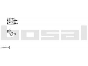 BOSAL 020.015.25 išmetimo sistema 
 Išmetimo sistema -> Išmetimo sistema, visa