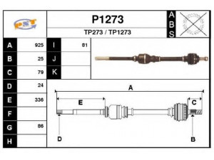 SNRA P1273 kardaninis velenas 
 Ratų pavara -> Kardaninis velenas
3273AE, 3273LP