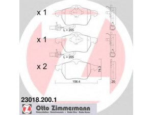 ZIMMERMANN 23018.200.1 stabdžių trinkelių rinkinys, diskinis stabdys 
 Techninės priežiūros dalys -> Papildomas remontas
4B0 698 151 AB, 4B0 698 151 AF