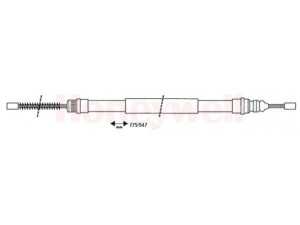 BENDIX 432727B trosas, stovėjimo stabdys 
 Stabdžių sistema -> Valdymo svirtys/trosai
4745H2, 4745L5, 9623329080, 9630504580