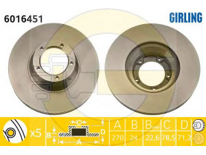 GIRLING 6016451 stabdžių diskas 
 Dviratė transporto priemonės -> Stabdžių sistema -> Stabdžių diskai / priedai
1564842, 5022675, 76VB1125BS