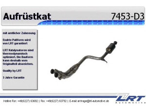 LRT 7453-D3 konversijos katalizatorius 
 Išmetimo sistema -> Euro1-/Euro2-/D3 konvertavimas
201.490.95.19