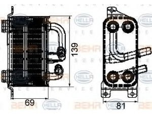 HELLA 8MO 376 745-751 alyvos aušintuvas, variklio alyva 
 Aušinimo sistema -> Radiatorius/alyvos aušintuvas -> Alyvos aušintuvas
17 11 7 534 896, 7 534 896