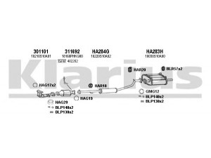 KLARIUS 420218U išmetimo sistema 
 Išmetimo sistema -> Išmetimo sistema, visa