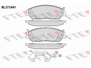 FTE BL2724A1 stabdžių trinkelių rinkinys, diskinis stabdys 
 Techninės priežiūros dalys -> Papildomas remontas
04465-06090