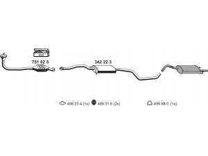 ERNST 030134 išmetimo sistema 
 Išmetimo sistema -> Išmetimo sistema, visa