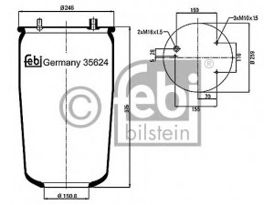 FEBI BILSTEIN 35624 dėklas, pneumatinė pakaba
0067 504, 67 504