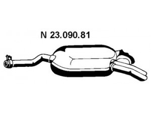 EBERSPÄCHER 23.090.81 galinis duslintuvas 
 Išmetimo sistema -> Duslintuvas
124 490 13 15, 124 491 92 01