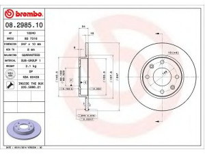 BREMBO 08.2985.10 stabdžių diskas 
 Dviratė transporto priemonės -> Stabdžių sistema -> Stabdžių diskai / priedai
424995, 91508338, 95661748, 96070525