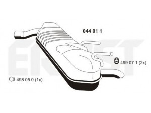 ERNST 044011 galinis duslintuvas 
 Išmetimo sistema -> Duslintuvas
58 52 274, 24422042