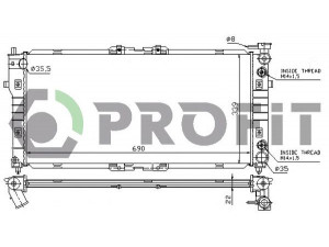 PROFIT PR 3030A3 radiatorius, variklio aušinimas 
 Aušinimo sistema -> Radiatorius/alyvos aušintuvas -> Radiatorius/dalys