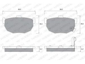 WEEN 151-1134 stabdžių trinkelių rinkinys, diskinis stabdys 
 Techninės priežiūros dalys -> Papildomas remontas
4406086E90, 4406090E90