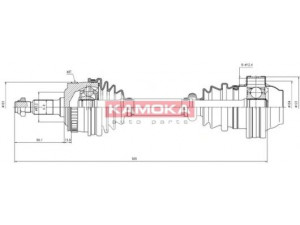 KAMOKA ME1138904A kardaninis velenas 
 Ratų pavara -> Kardaninis velenas
6383340534, 6383340634, 6383341634