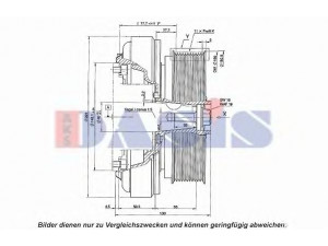 AKS DASIS 851231N magnetinė sankaba, oro kondicionieriaus kompresorius