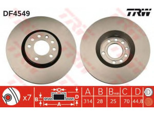 TRW DF4549 stabdžių diskas 
 Dviratė transporto priemonės -> Stabdžių sistema -> Stabdžių diskai / priedai
569005, 90589781, 93175606, 24435132