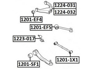 ASVA 1201-SF1 valdymo svirties/išilginių svirčių įvorė 
 Ašies montavimas/vairavimo mechanizmas/ratai -> Valdymo svirtis/pasukamosios svirties sujungimas -> Montavimas/sutvirtinimas
55215-38000