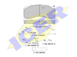 ICER 151254-225 stabdžių trinkelių rinkinys, diskinis stabdys 
 Techninės priežiūros dalys -> Papildomas remontas
02.031.21.50.0, 09.801.02.75.0
