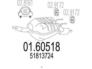MTS 01.60518 galinis duslintuvas 
 Išmetimo sistema -> Duslintuvas
51813724