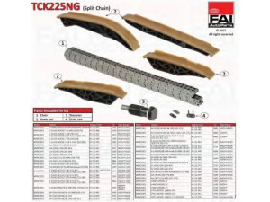 FAI AutoParts TCK225NG pavaros grandinės komplektas 
 Variklis -> Variklio uždegimo laiko reguliavimo kontrolė -> Sinchronizavimo grandinė/įtempiklis/kreiptuvas -> Pavaros grandinės komplektas