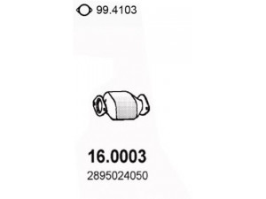ASSO 16.0003 katalizatoriaus keitiklis 
 Išmetimo sistema -> Katalizatoriaus keitiklis
2895024050