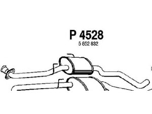 FENNO P4528 vidurinis duslintuvas 
 Išmetimo sistema -> Duslintuvas
5852832, 852108