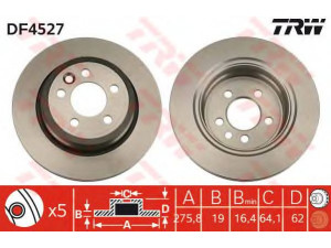 TRW DF4527 stabdžių diskas 
 Stabdžių sistema -> Diskinis stabdys -> Stabdžių diskas
SDB000010, 10023289, SDB900960
