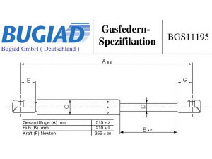 BUGIAD BGS11195 dujinė spyruoklė, bagažinė 
 Priedai -> Bagažinė/pakrovimo skyrius
90450-JD01B