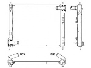 NRF 53061 radiatorius, variklio aušinimas 
 Aušinimo sistema -> Radiatorius/alyvos aušintuvas -> Radiatorius/dalys
21410-1KC5A