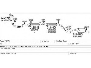 MTS C320140025965 išmetimo sistema 
 Išmetimo sistema -> Išmetimo sistema, visa