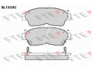 FTE BL1353A2 stabdžių trinkelių rinkinys, diskinis stabdys 
 Techninės priežiūros dalys -> Papildomas remontas
04465-05010, 04465-12110, 04465-20120