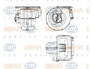 HELLA 8EW 009 158-621 vidaus pūtiklis 
 Šildymas / vėdinimas -> Orpūtė/dalys
356 830 08 08, A 356 830 08 08