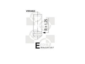 BGA V991863 įleidimo vožtuvas 
 Variklis -> Variklio uždegimo laiko reguliavimo kontrolė -> Vožtuvų eilė -> Vožtuvai/dalys
7701471279, 13201-00QAE, 7701474287