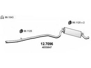 ASSO 12.7096 galinis duslintuvas 
 Išmetimo sistema -> Duslintuvas
46521908, 46559847, 51744831, 51782930